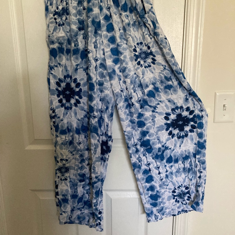 Swimsuits For All Black Wide Leg coverup pants, cacique tie-dye pants